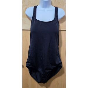 Aquabelle Womens Black One-Piece Swimsuit Size 20 With Racerback Design